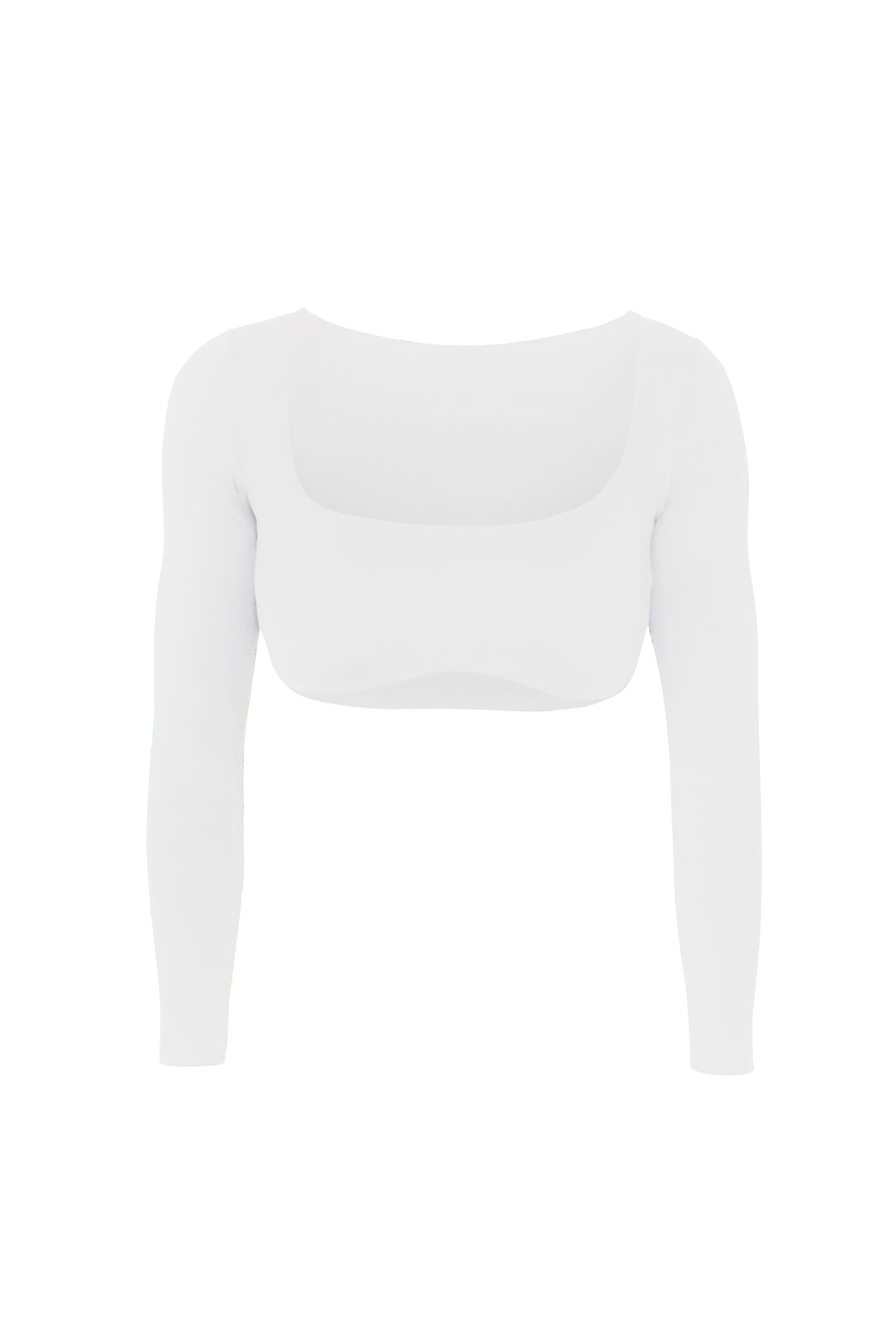 Ultimate Blend Celine Long Sleeve Crop Top - White