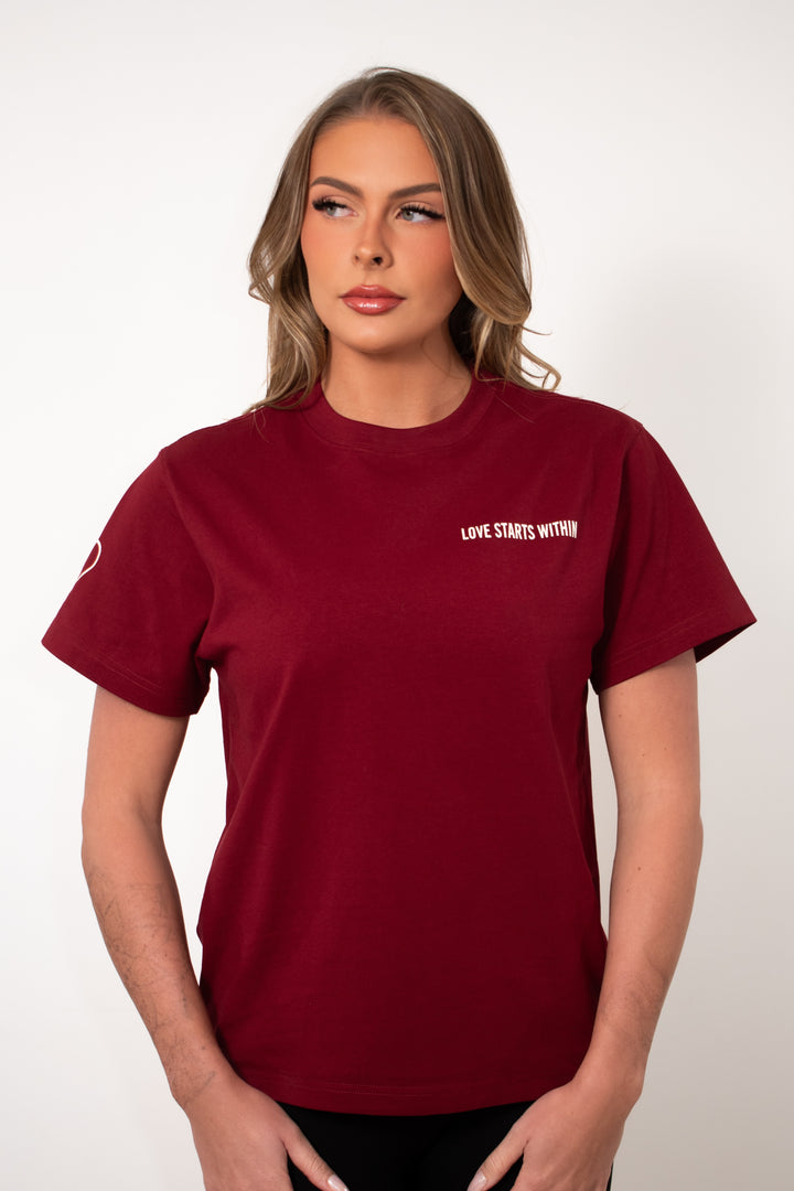 Love Yourself T Shirt - Deep Red