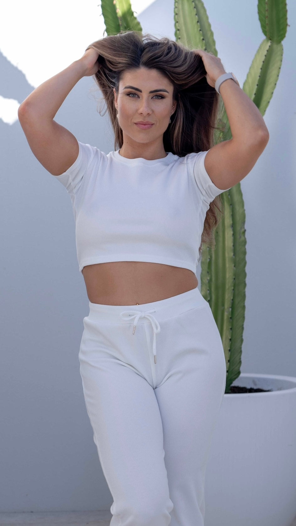 Jessie Lounge Crop Top White