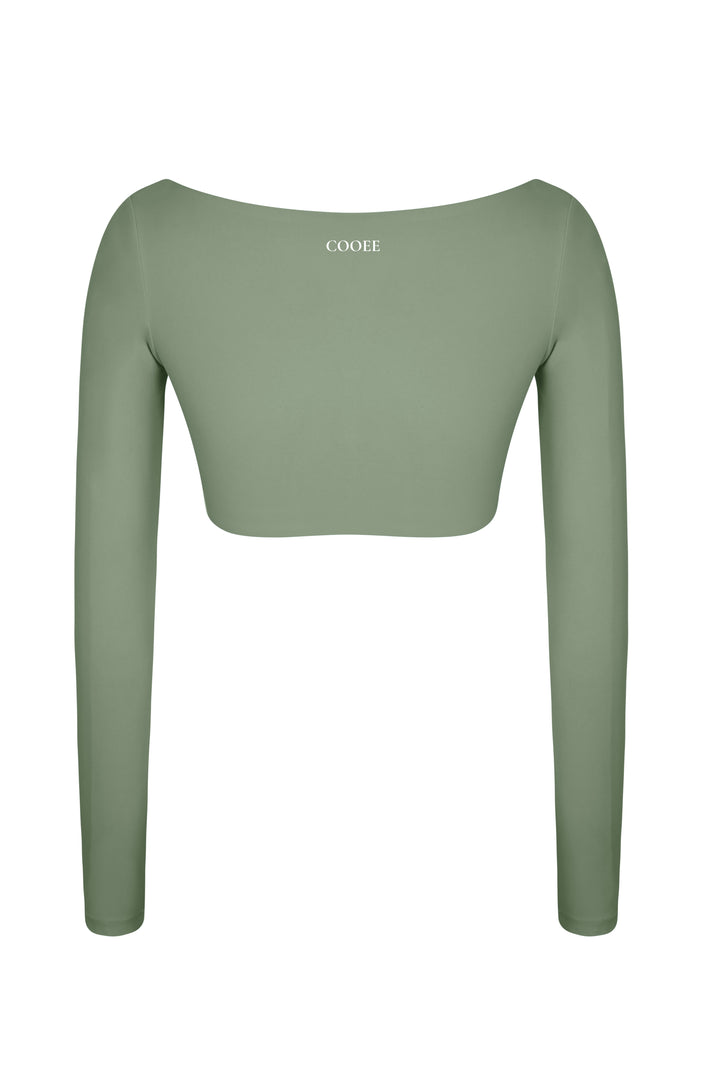 Buttersoft Luna Long Sleeve Crop Top - Olive