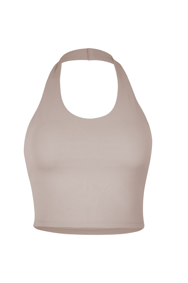 Buttersoft Nara Halter Crop Top - Almond