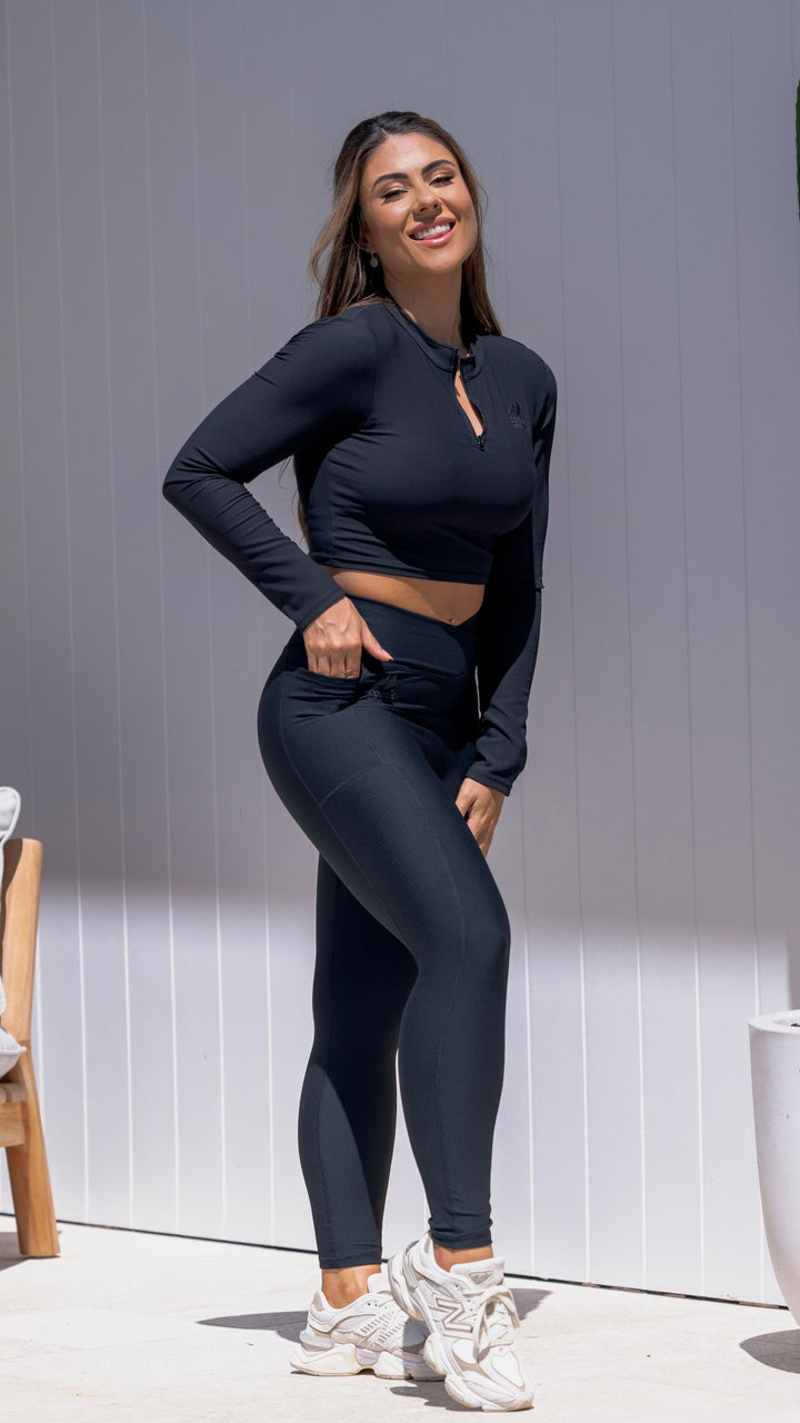 Rib Form Apex Long Sleeve Black