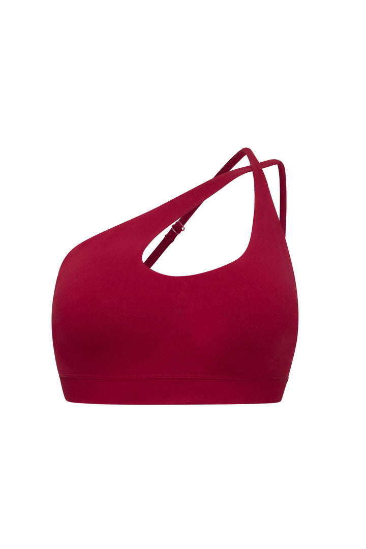 Cupid One Shoulder Sports Bra Ruby Red