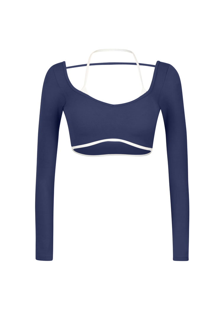 Ultimate Blend Aria Long Sleeve Crop - Navy