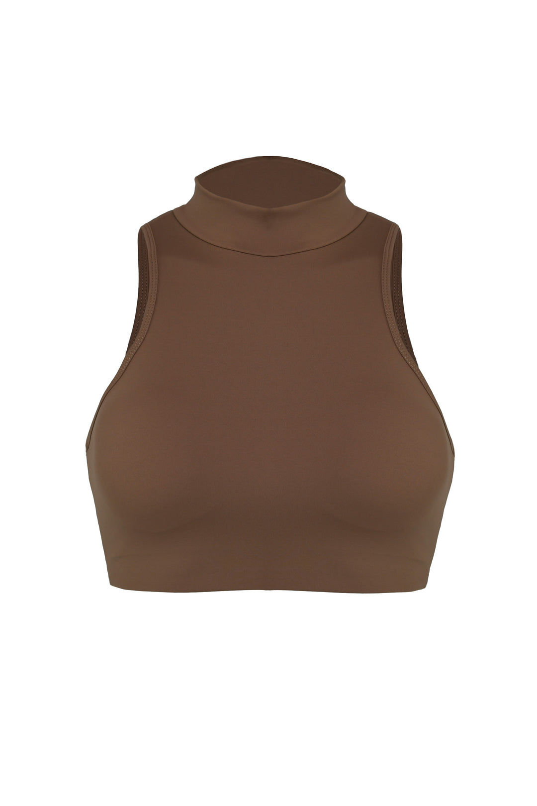 Ultimate Blend Venus High-Neck Crop Top - Espresso