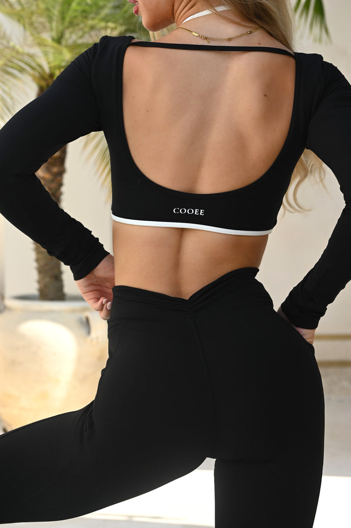 Ultimate Blend Aria Long Sleeve Crop - Black